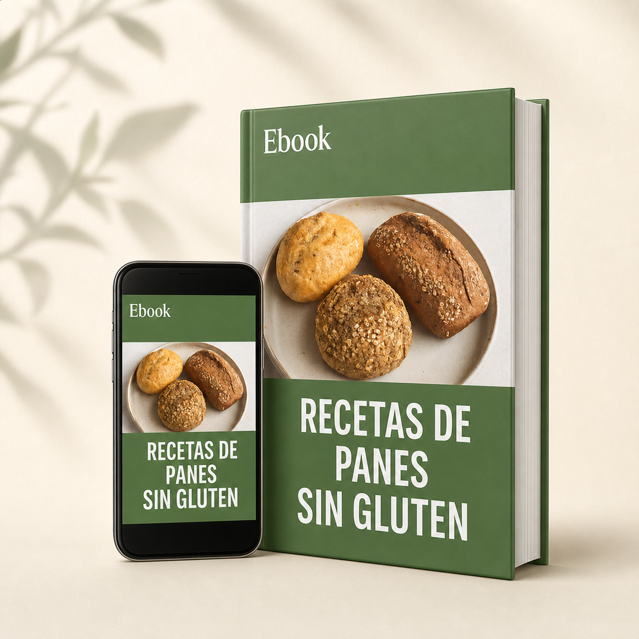 Mockup del recetario de panes sin gluten