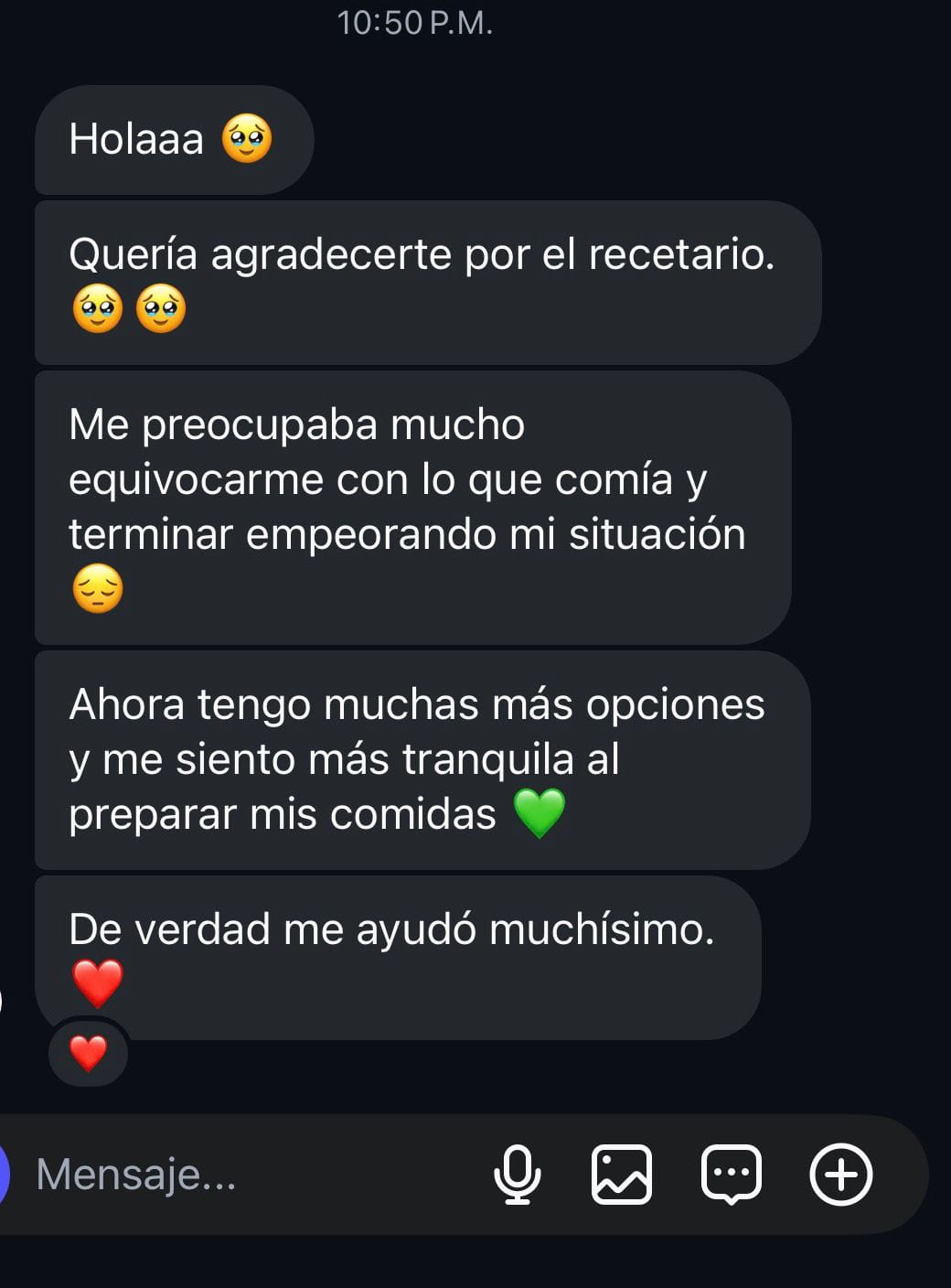 Testimonio de una lectora agradecida por tener más opciones para preparar sus comidas