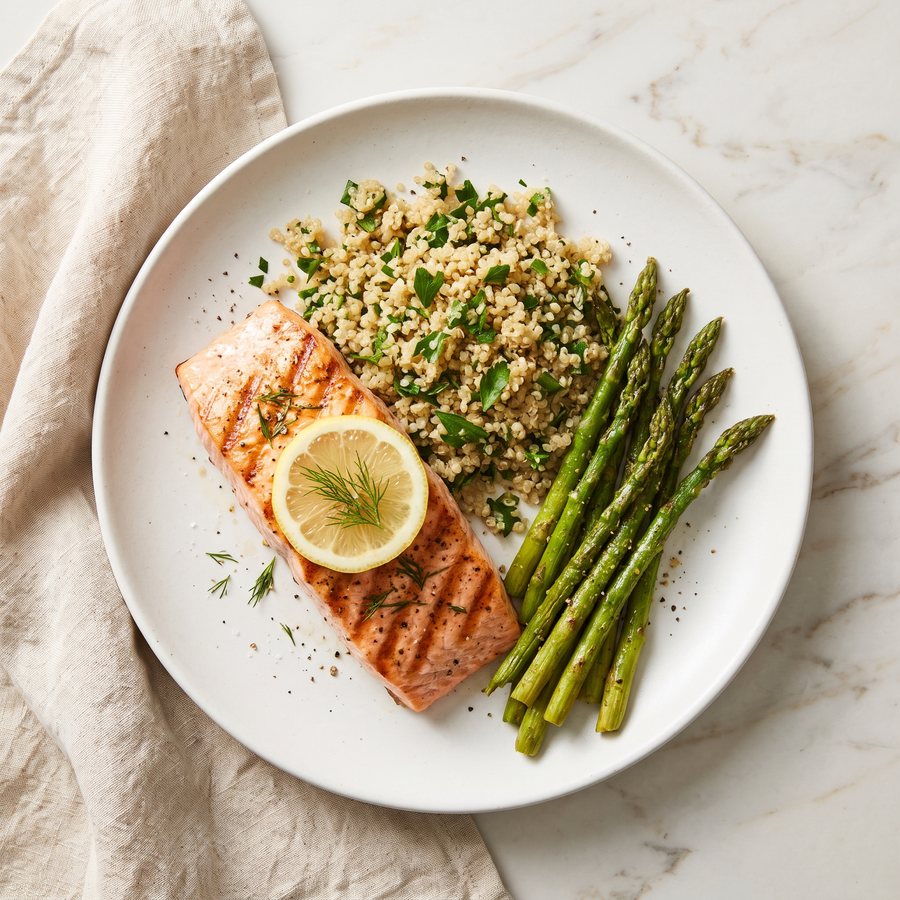 Salmón al limón con quinoa